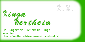 kinga wertheim business card
